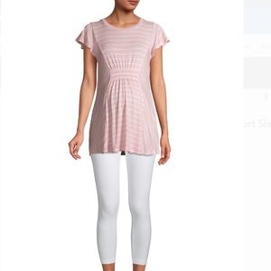 Time and Tru Maternity Short Sleeve Striped Top xl